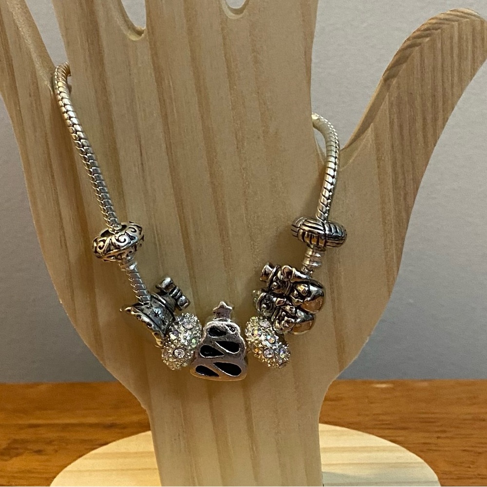 NEW Genuine Pugster snake chain bracelet Christmas charms FINAL